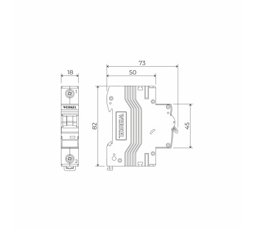 Автоматический выключатель 1P 40 A C 4,5 кА W901P404