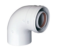 Отвод коаксиальный Baxi 90° 60/100 мм без муфты KHG71410151
