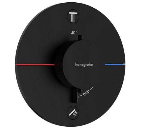 Смеситель для душа Hansgrohe ShowerSelect Comfort S термостат на 2 потребителя черный матовый 15554670