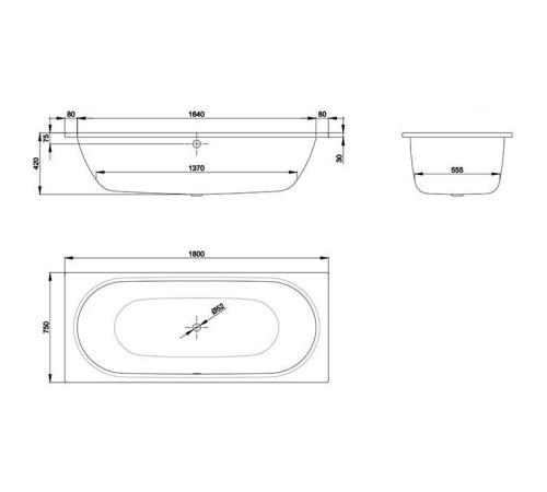 Ванна встраиваемая Bette Starlet 180х75х42 см с шумоизоляцией Glaze Plus 1430-000 PLUS