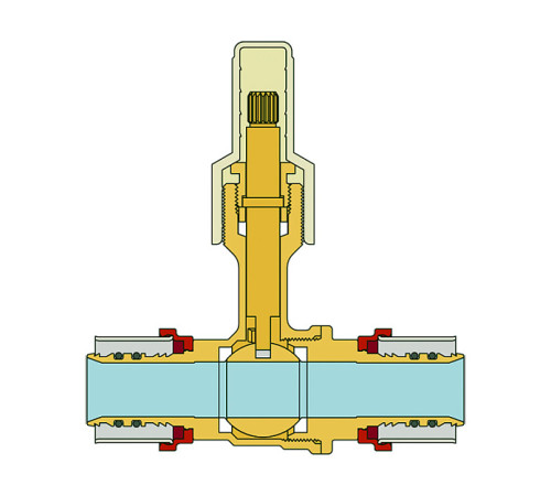 Кран шаровой встраиваемый под запрессовку Tiemme Ø 20х20 мм 1680001