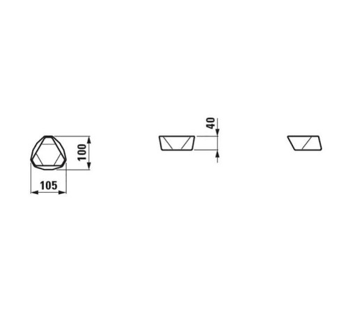 Чаша керамическая Laufen Home collection TRIO TRAY 105x100x40 мм настольная белая 8.7777.5.000.000.1