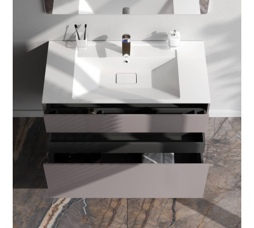 Тумба под раковину подвесная AM.PM Inspire V2.0 100 см 3 ящика серый матовый M50AFHX1003EGM