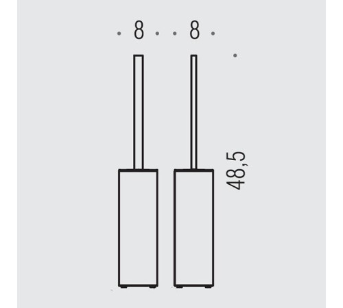 Ершик для туалета напольный Colombo Design Look черный матовый B1606.NM