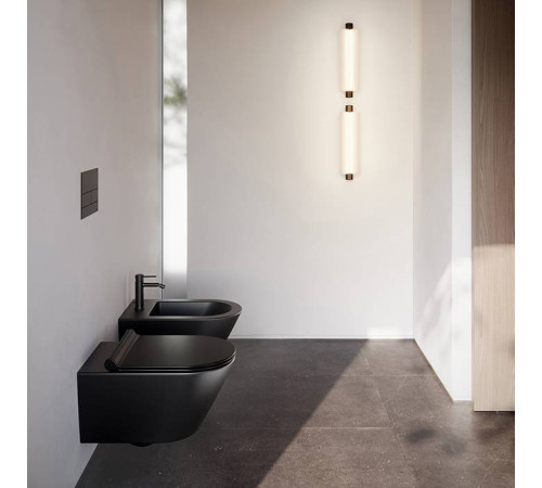 Унитаз подвесной Catalano Zero 55x35 см безободковый черный матовый 0111550022