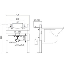 Инсталляция для биде OLI Easy 503х420х80 мм 618547