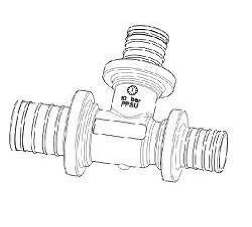 Тройник редукционный аксиальный ELSEN Monolit 25x16x16 мм PPSU EFA31.251616P