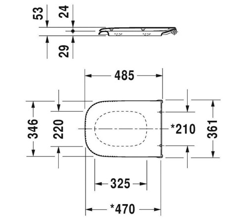 Сиденье для унитаза Duravit D-Code удлиненное съемное с микролифтом 0060390000