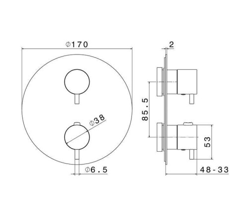Смеситель для душа встраиваемый термостатический Newform X-STEEL 316 до 5 источников PVD Brushed copper bronze 69663EX.59.067