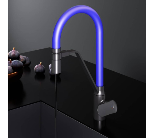 Смеситель для кухни AM.PM Like с каналом для питьевой воды и гибким синим изливом F8007827
