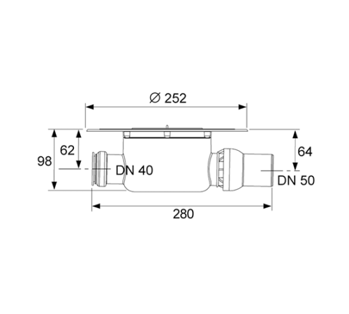 Сифон горизонтальный TECEdrainpoint S DN 50 3601500