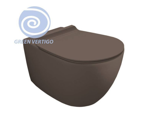 Унитаз подвесной Simas Vignoni Rimless Tornado 56х36.5 см moka matt F85/VI18VERT moka matt