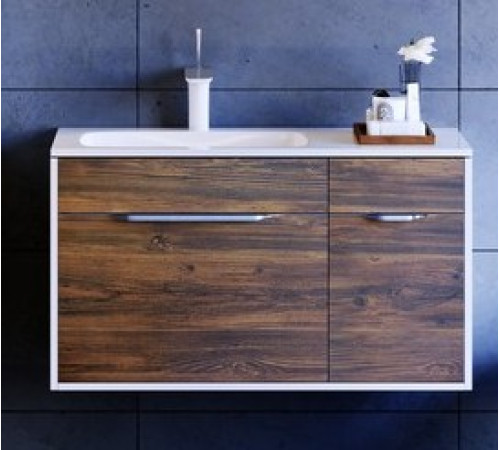 Тумба под умывальник подвесная AQUATON Malaga левая 920х520х450 мм Крафт темный Mal.01.09/L/CD