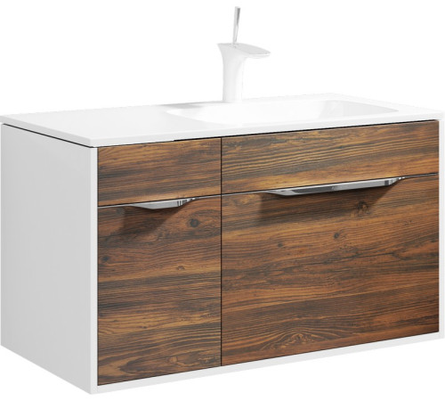 Тумба под умывальник подвесная AQUATON Malaga правая 920х520х450 мм Крафт темный Mal.01.09/R/CD