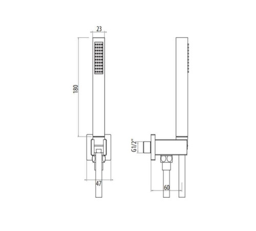 Набор для душа Gattoni Programma Doccia лейка 1 режим шланг 150 см черный матовый KTQ01/PDNO