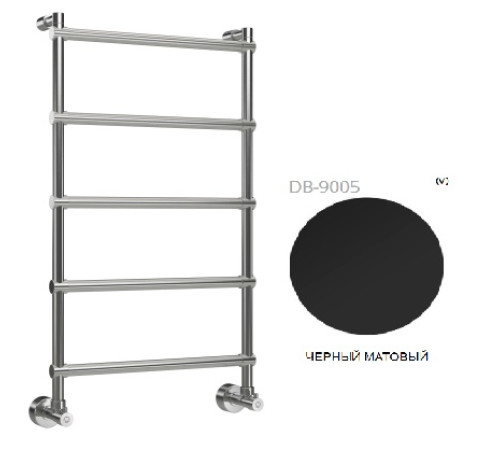 Полотенцесушитель водяной Margaroli 442-5 Matt Black 4424705MB