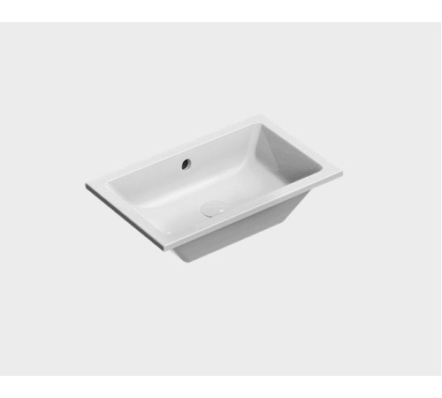 Раковина встраиваемая сверху GSI KUBE X 600x370 мм без отверстия под смеситель белая глянцевая 895311