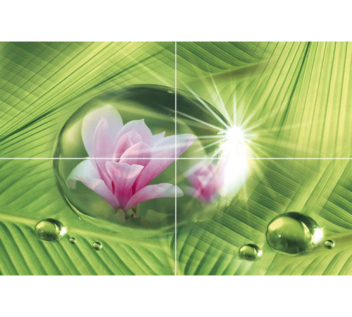 Панно Муза-Керамика Pink drop из 4-х плиток 60х40 см P4D263