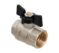 Кран шаровой Hoobs ORION 1/2 ВР/ВР ручка-бабочка черный 15132H