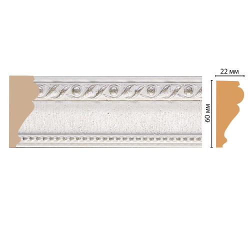 Молдинг DECOMASTER 161-42 ДМ полистирол 60х22х2400 мм 161-42 ДМ