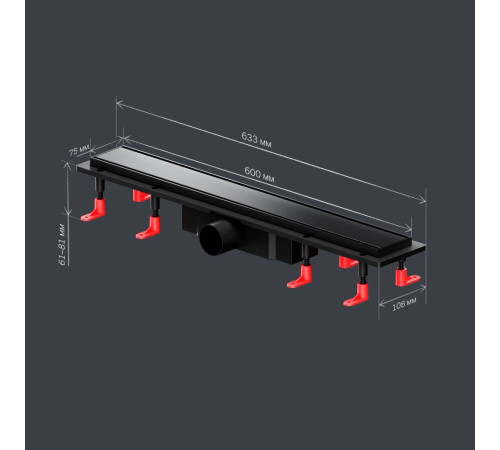 Трап для душа линейный AM.PM PrimeFlow универсальный затвор Tile 60 см W02SC-U11-060-04BM