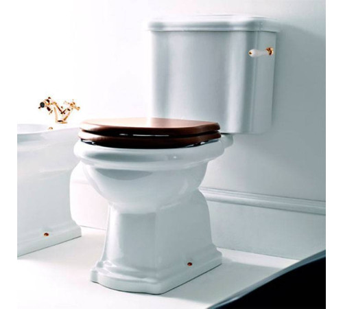 Унитаз-моноблок Kerasan Retro 72х38.5 см слив в пол ручка справа белый/золото 107101/760391/101201/756991