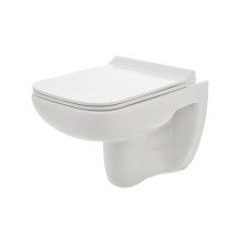 Унитаз подвесной AQUAme Rimless с сиденьем SoftClose 550x350x375 мм AQM2007