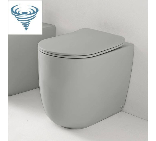 Унитаз безободковый пристенный Kerasan Nolita 55х35 см Tornado с креплениями WB5N светло-серый 531959