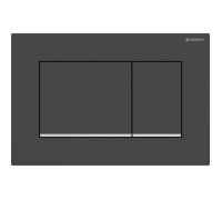 Клавиша смыва Geberit Sigma30 для двойного смыва квадратная черный матовый/хром 115.883.14.1