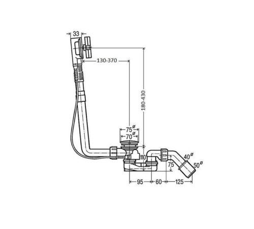 Слив-перелив Bette Multiplex M5 удлиненный хром B602-901