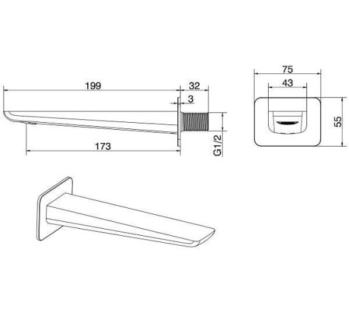 Излив Allen Brau Infinity черный матовый 5.21020-31