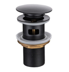 Донный клапан Splendy для раковины с переливом 1 1/4 черный матовый AA3071YORMBM