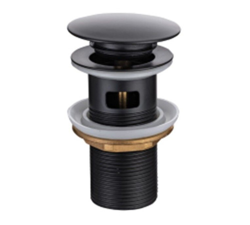Донный клапан Splendy для раковины с переливом 1 1/4 черный матовый AA3071YORMBM