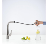 Смеситель для кухни Hansgrohe Talis Select M51 300 выдвижной излив сталь 72821800