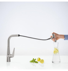 Смеситель для кухни Hansgrohe Talis Select M51 300 выдвижной излив сталь 72821800