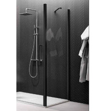 Боковая стенка Novellini Young 890-910х2000 мм профиль черный матовый стекло прозрачное Y2F1B89-1H