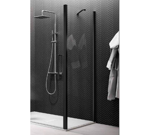 Боковая стенка Novellini Young 890-910х2000 мм профиль черный матовый стекло прозрачное Y2F1B89-1H