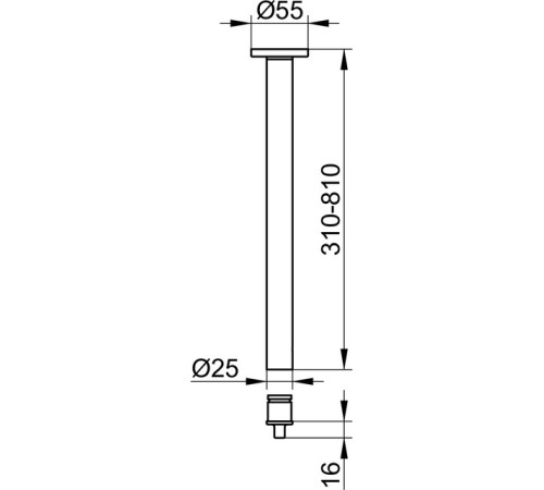 Комплект штанг к потолку KEUCO Plan 700 мм алюминий серебристый/хром 14941 170700