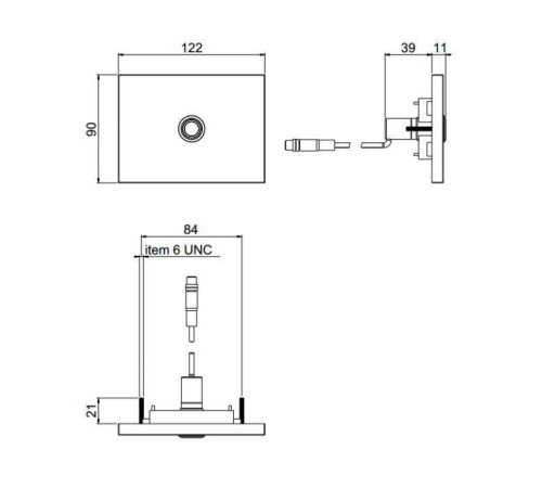 Переключатель для хромотерапии Carimali 1 кнопка латунь хром 0P001-CR