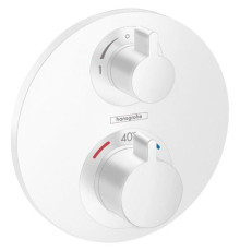 Термостат Hansgrohe Ecostat S с запорным и переключающим вентилем скрытый монтаж матовый белый 15758700