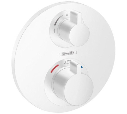 Термостат Hansgrohe Ecostat S с запорным и переключающим вентилем скрытый монтаж матовый белый 15758700