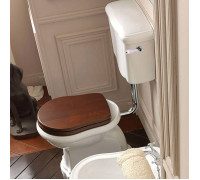 Унитаз приставной Kerasan Retro 72х38.5 см с низким бачком слив в пол белый/хром 107201/101001/760390/757090/757190