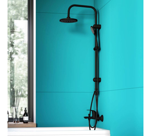 Душевая система DORFF Comfort с тропическим душем черная D0708000BL