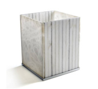 Ведро для мусора 3SC Rigato 20х25х20 см без крышки алебастр/хром AL65SL