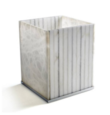 Ведро для мусора 3SC Rigato 20х25х20 см без крышки алебастр/хром AL65SL