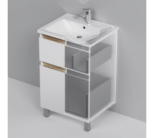 Тумба под раковину напольная AM.PM X-Joy 55 см 2 ящика белый глянец M85AFSX0552WG