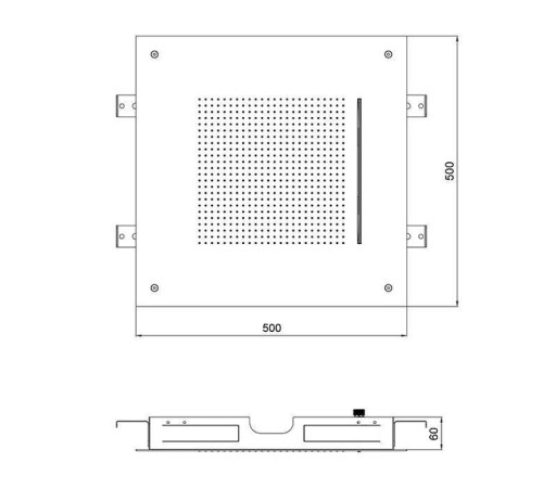 Верхний душ Almar Velvet Rain 49.8х49.8 см встраиваемый 2 режима латунь PVD E044280.HB