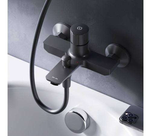 Смеситель для ванны и душа AM.PM X-Joy TouchReel нажимной черный матовый F85A10522