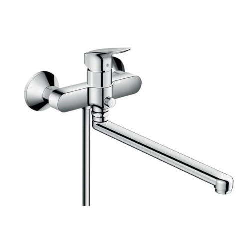 Смеситель для ванны однорычажный Hansgrohe Logis с длинным изливом хром 71402000