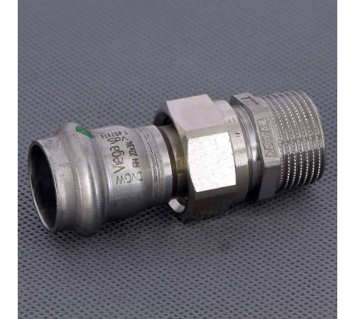 Муфта разъемная Viega Sanpress Inox 22x3/4 пресс-НР нержавеющая сталь 438302